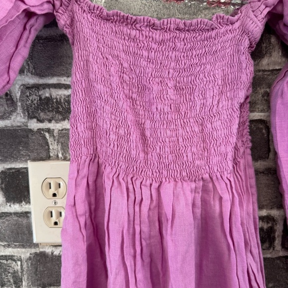 Sleeper Atlanta Pink Linen Dress midi - Picture 8 of 14